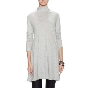 Free People Light Gray Gemma Mock Neck Tunic Dress
